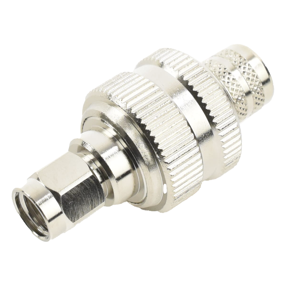 Conector SMA Macho Inverso de Anillo Plegable para RG-8/U, 9913, LMR-400, Níquel/ Oro/ Teflón.