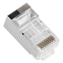 Bote con 100 Piezas de Plug Modular RJ45 Cat6 Blindado, Chapado de Oro a 30 Micras para Durabilidad Extrema SIN PIN de Tierra