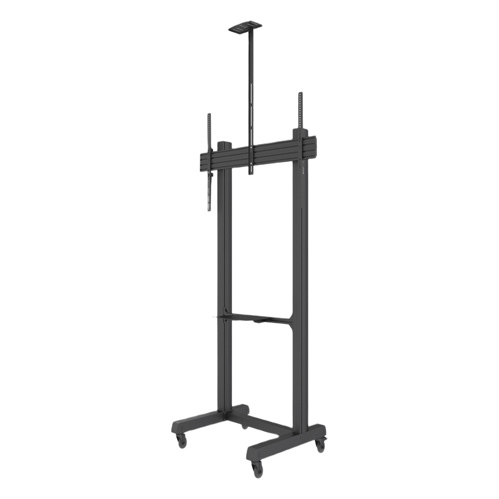 Montaje de Piso Móvil para Pantallas de  65 in a 100 in | vesa 100 x 100 hasta 1000 x 600 | carga maxima soportada 120kg| Fabricado en aluminio y acero