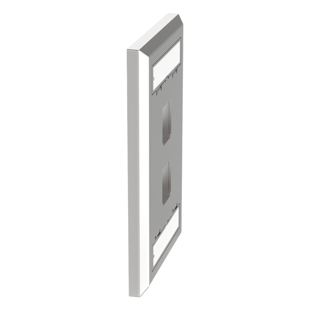 Placa de Pared Vertical, Salida Para 2 Puertos Keystone, Con Espacios Para Etiquetas, de Acero Inoxidable