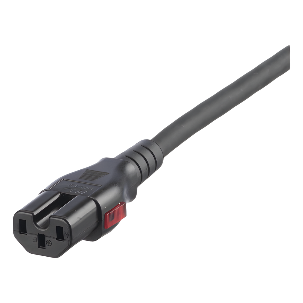 Cable de Alimentación Eléctrica Con Bloqueo Doble de Seguridad, de IEC C14 a IEC C13, 4 ft. de Largo, Color Negro, Paquete de 10 Piezas