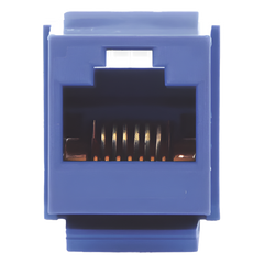 Conector Jack Estilo Leadframe, Tipo Keystone, Categoría 5e, de 8 Posiciones y 8 Cables, Color Azul