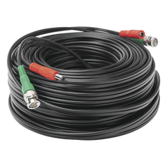 Cable Coaxial (BNC RG59) + Alimentación / SIAMES / 30 Metros (98.43 Pies) / 100% COBRE / Para Cámaras 4K / Uso Interior y Exterior