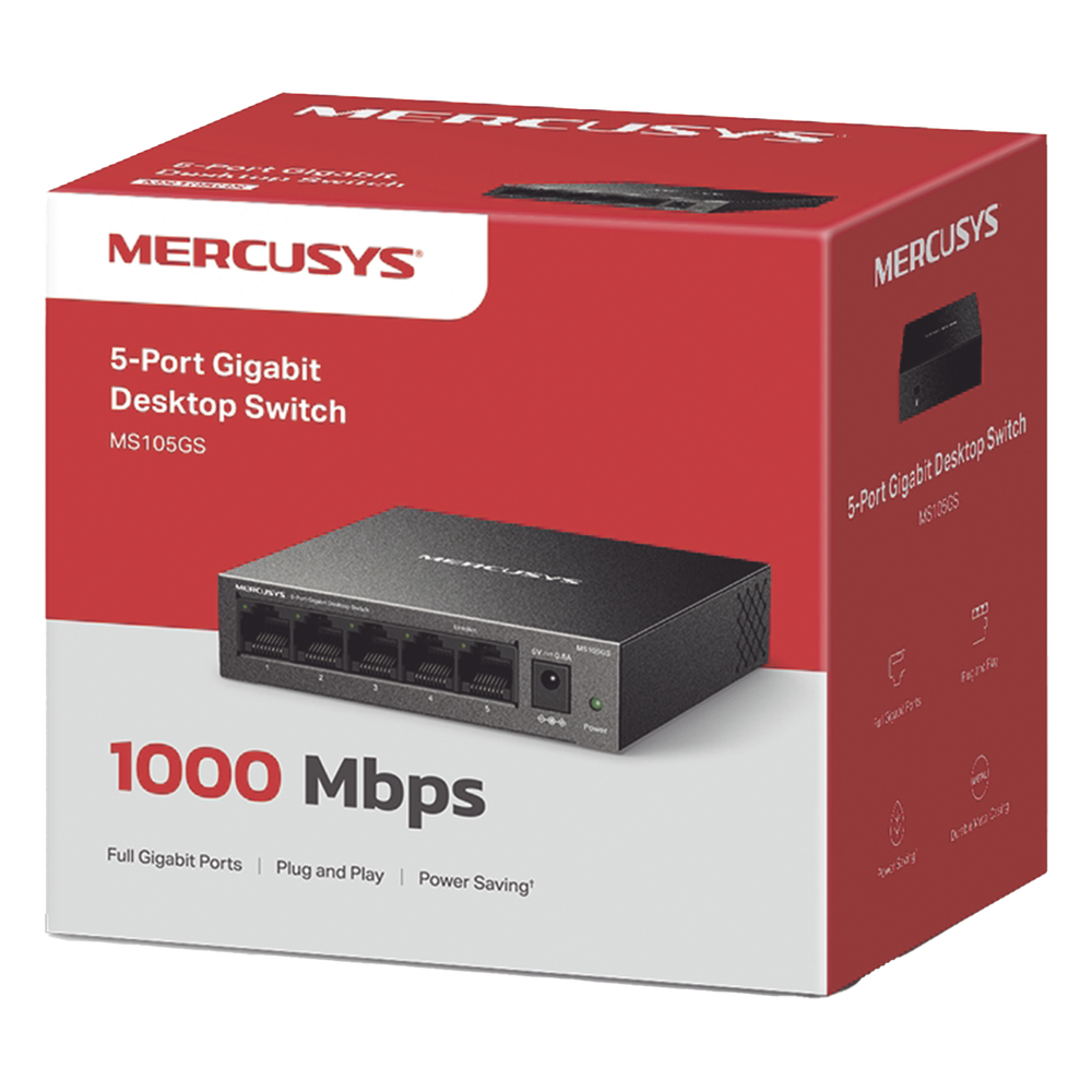 Switch NO Administrable / Para escritorio / Carcasa de Metal / 8 puertos 10/100/1000 Mbps / Diseño Compacto / Plug and Play