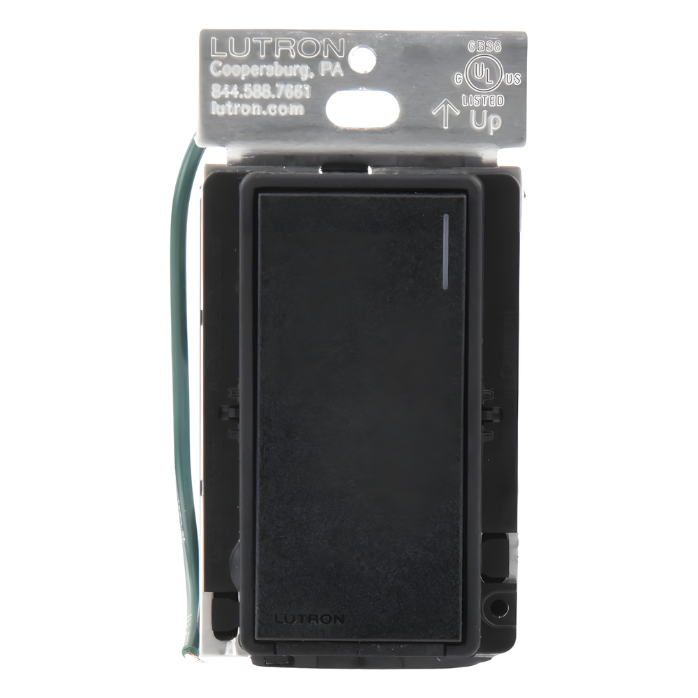 Apagador auxiliar Sunnata de pared para control de 3 vías o escalera, 120 V, compañero cableado del apagador principal del sistema RadioRA 3, color negro mate (Midnight)