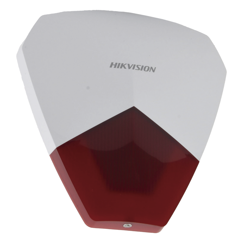 Sirena Estrobo Cableada Hikvision DS-PS1-R / 105 dB / LED Rojo / IP54 / 12V CC / Compatible con Paneles de Alarma