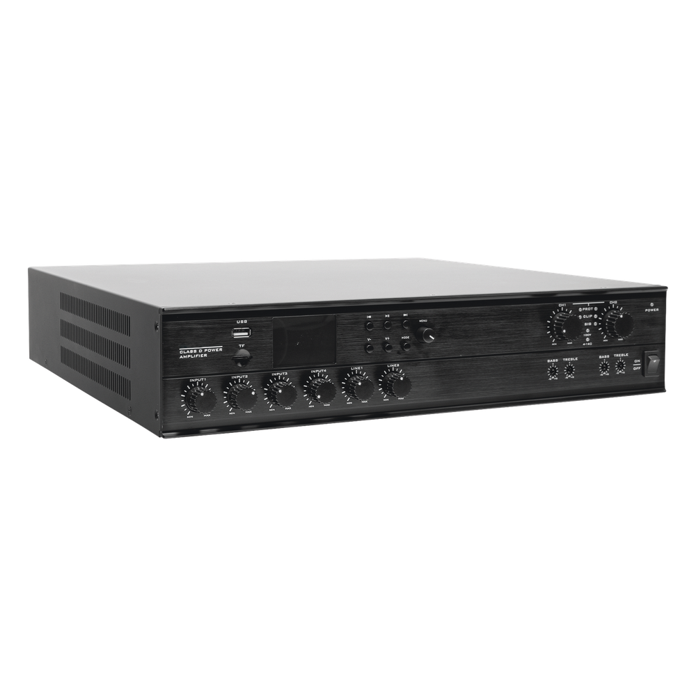 Amplificador Mezclador Matricial | 2 zonas | 240w por canal | 6 entradas | Receptor de medios