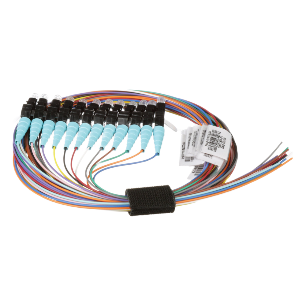 Kit de 12 Pigtails con Conector LC, Multimodo 50/125 OM4, 900um, de 1 Metro (3.28 Pies)