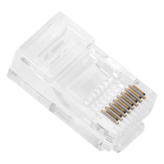 Bote con 100 Plugs Pass Through RJ45 Cat5e sin Blindaje, Chapado de Oro a 30 Micras para Durabilidad Extrema