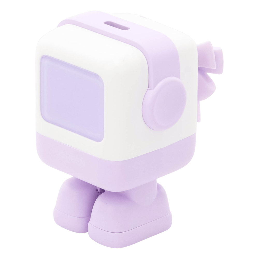 Cargador Mini GaNRobot 30W serie UNO | 1 USB-C de Carga Rápida | Tecnología GaN II | Multiprotocolo PD/QC/SCP/FCA | Carga Inteligente | Pantalla LED | Zapato Magnético Extraíble | Thermal Guard | Color Lila.