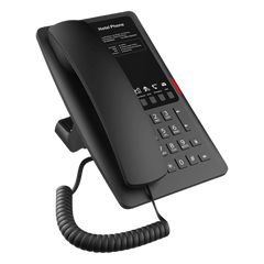 Teléfono IP Hotelero Wi-Fi 6 / 2 Líneas SIP / Doble Banda 2.4/5 GHz / 5 Teclas Programables / Puerto USB-A / PoE 802.3af / Diseño Negro