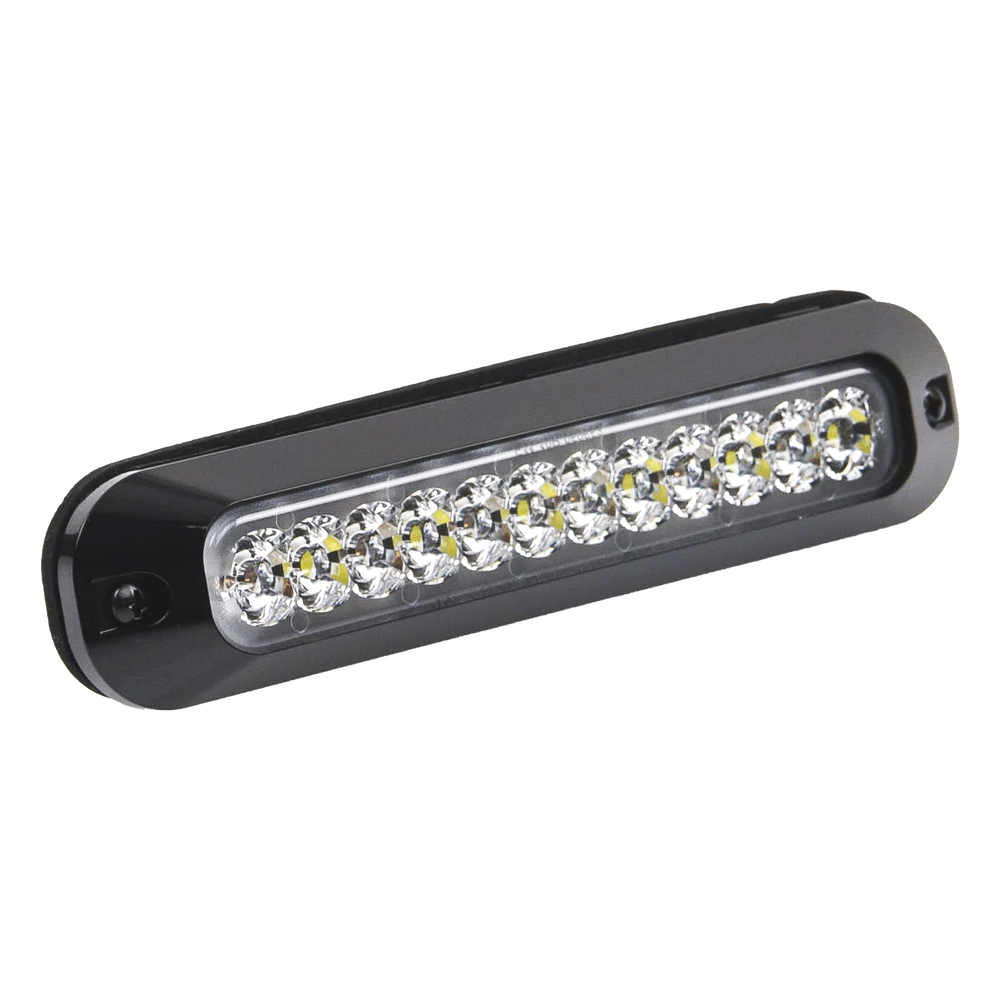 Luz Auxiliar de 12 LED, Rojo/Blanco, Lente Transparente