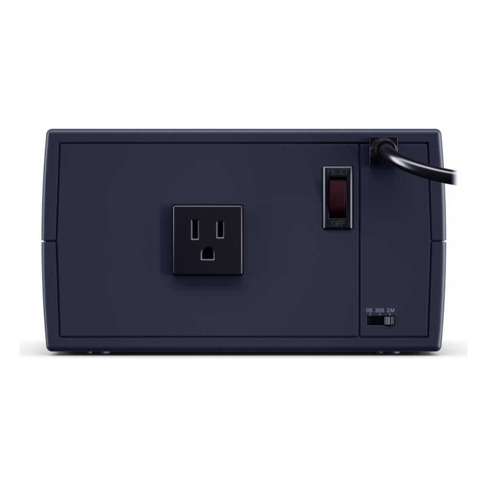 Regulador De Voltaje para Línea Blanca de 2500VA/1500W, Entrada NEMA 5-15P, Con 1 Salida NEMA 5-15R y Supresión de Picos a 245 Joules, Temporizador de Retardo