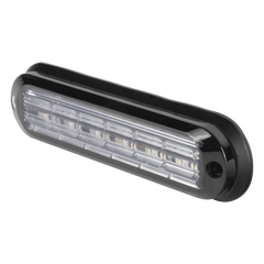 Luz Auxiliar Ultra Brillante  IP67 de 6 LEDs, Color Rojo, con mica transparente y bisel negro