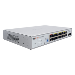 Switch PoE / Administración en la nube / Con 16 puertos 10/100 Mbps PoE af/at (Puertos 1-4: bt 90W) / 2 Puertos Uplink 10/100/1000 Mbps / 1 Puerto SFP Gigabit / Presupuesto 250 W / PoE hasta 250 metros / Soporta protocolo ONVIF