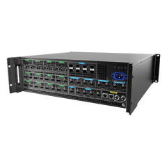 Switcher de Presentación 4K / Hasta 12 Capas DL (2 MAIN + 10 PIP) / 10G Fibra Óptica 10 km / HDMI 2.0 DP 1.2 12G-SDI / Modos Duales Switcher y PGM / Dante Audio 32x32 / Multiviewer Dedicado / Backup Automático