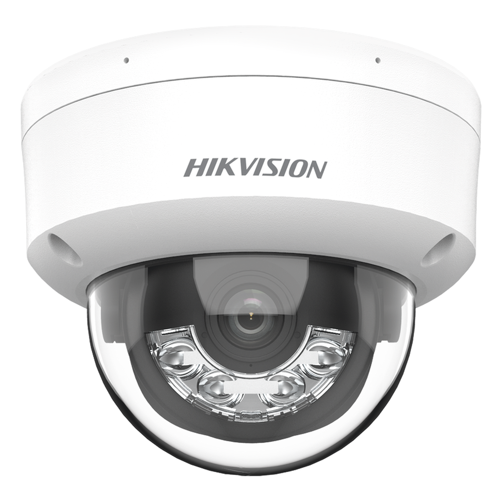 [Dual Light] Domo IP 8 Megapixel (4K) / Lente 2.8 mm / 30 mts IR + 30 mts Luz Blanca / Micrófono Integrado / Antivandálico IK08 / ACUSENSE Lite / Exterior IP67 / H.265 / PoE / Micro SD