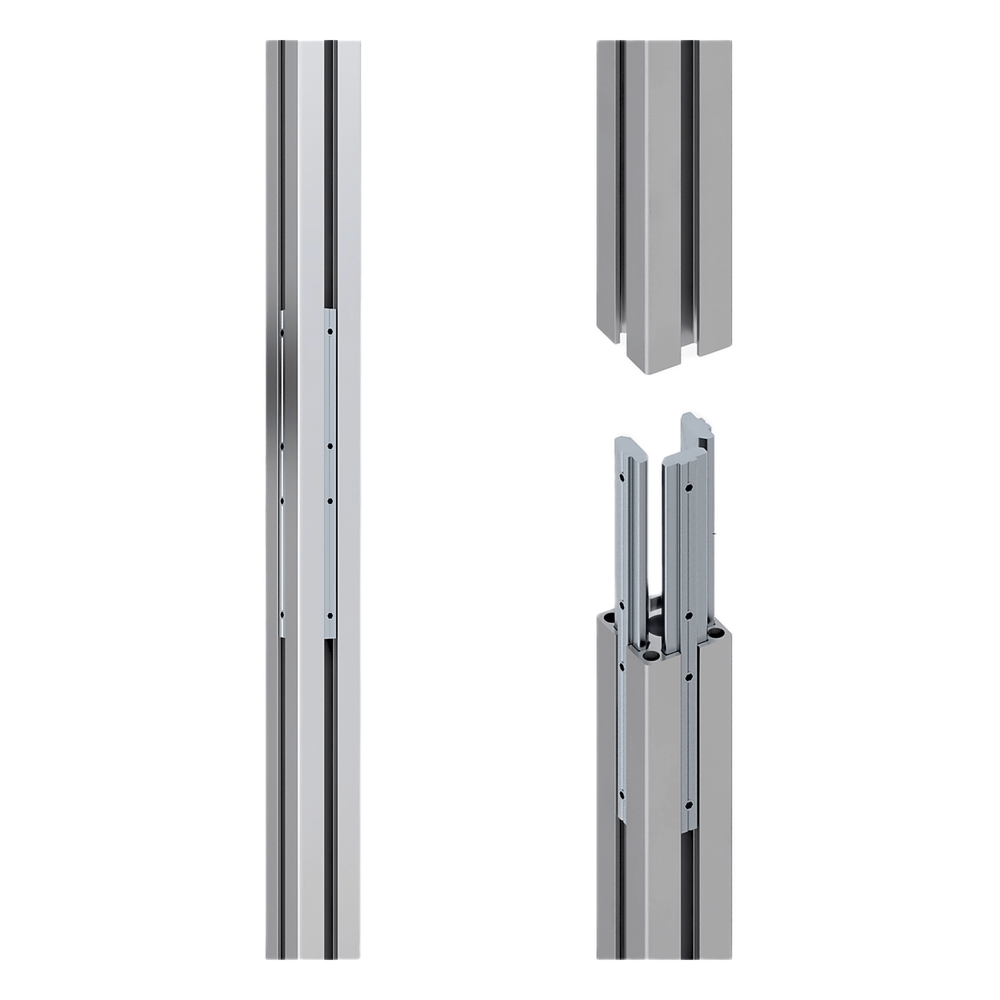 Accesorio _ Riel de Aluminio Longitud 1670 mm | Ancho 40 mm | Altura 40 mm | Diseño Modular | Tapas de Riel Incluidas