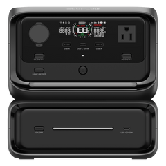 EcoFlow River 3 Plus | Estación de Energía Portátil 572Wh Litio LFP / 4 AC 800W (Max. 1600W) / 1 USB-C 100W / 3 USB -A 12W / Cargador de Coche 10A, 126W Max. / Conectividad WiFi y Bluetooth (App) / Carga Solar 220W Max.