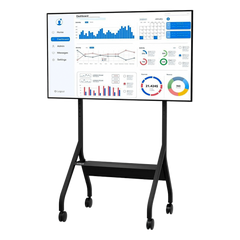Carro Móvil para Pantalla Plana / 43" a 75"+ Displays / Altura Ajustable 49.8"-65.8" (126.5-167.1 cm) / Capacidad 150 lb (68 kg) / 4 Ruedas Dobles 4" (102 mm) / Gestión de Cableado Interno / Estructura Tubular / Incl
