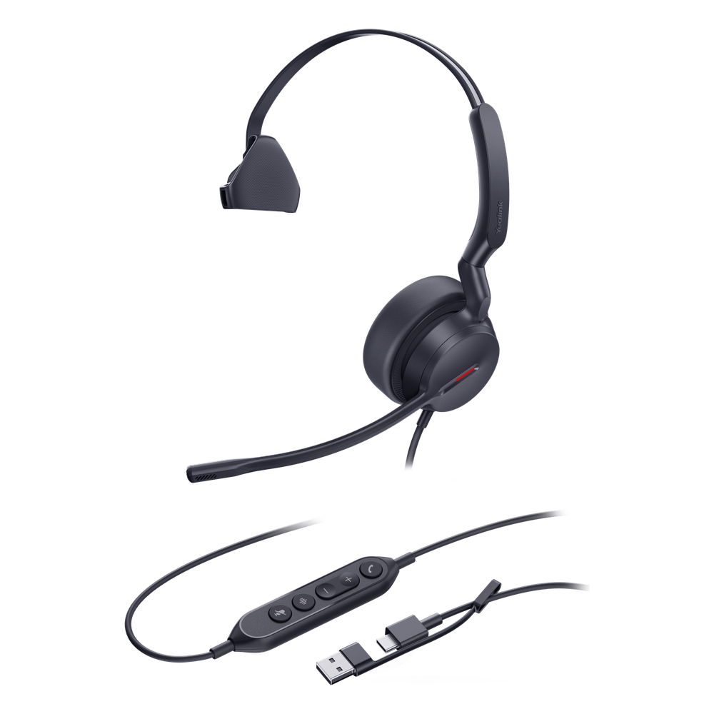 Yealink UH44 Mono, versión Microsoft Teams, cancelación de ruido USB-C/A con indicador de ocupado