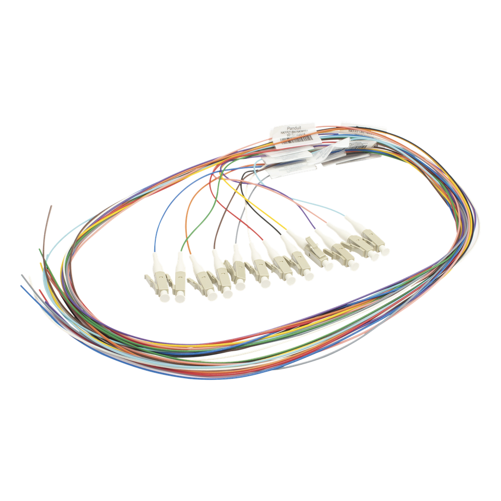 Kit de 12 Pigtails con Conector LC, Multimodo 50/125 OM4, 900um, de 1 Metro (3.28 Pies)