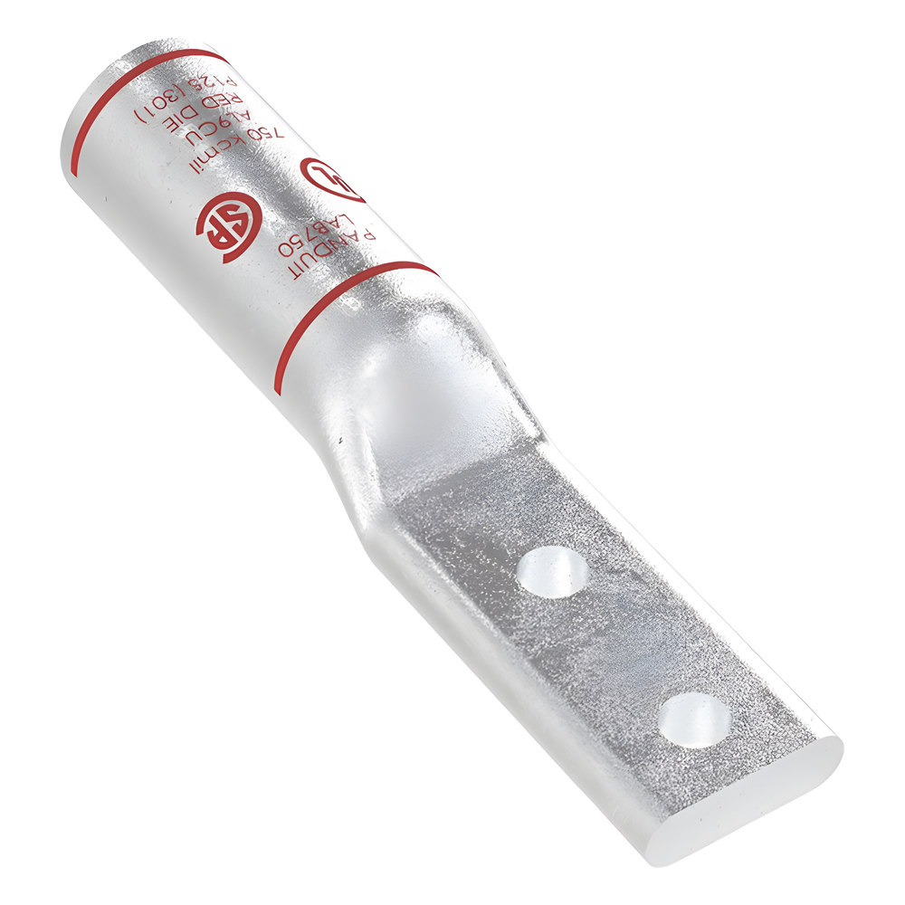 Zapata de compresión Aluminio LAB750-12-24R para cal. 750 Kcmil, Doble barreno para tornillo prisionero de 1/2, Espaciado de orificio 44.45mm, 1 Pz