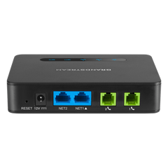 Adaptador de Teléfono Analógico ATA 2 Puertos FXS (Conectar Teléfono Análogo) con Router NAT Gigabit / Compatible SIP / Cifrado AES Reforzado / Calidad de Voz HD / Soporta Fax T.38 / Router NAT Alto Rendimiento
