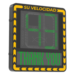 Radar Medidor de Velocidad / Pantalla LED / Detección en Tiempo Real / Rango de Detección de 100 Mts / Hasta 32 Objetivos Detectados / IP66 / Ethernet