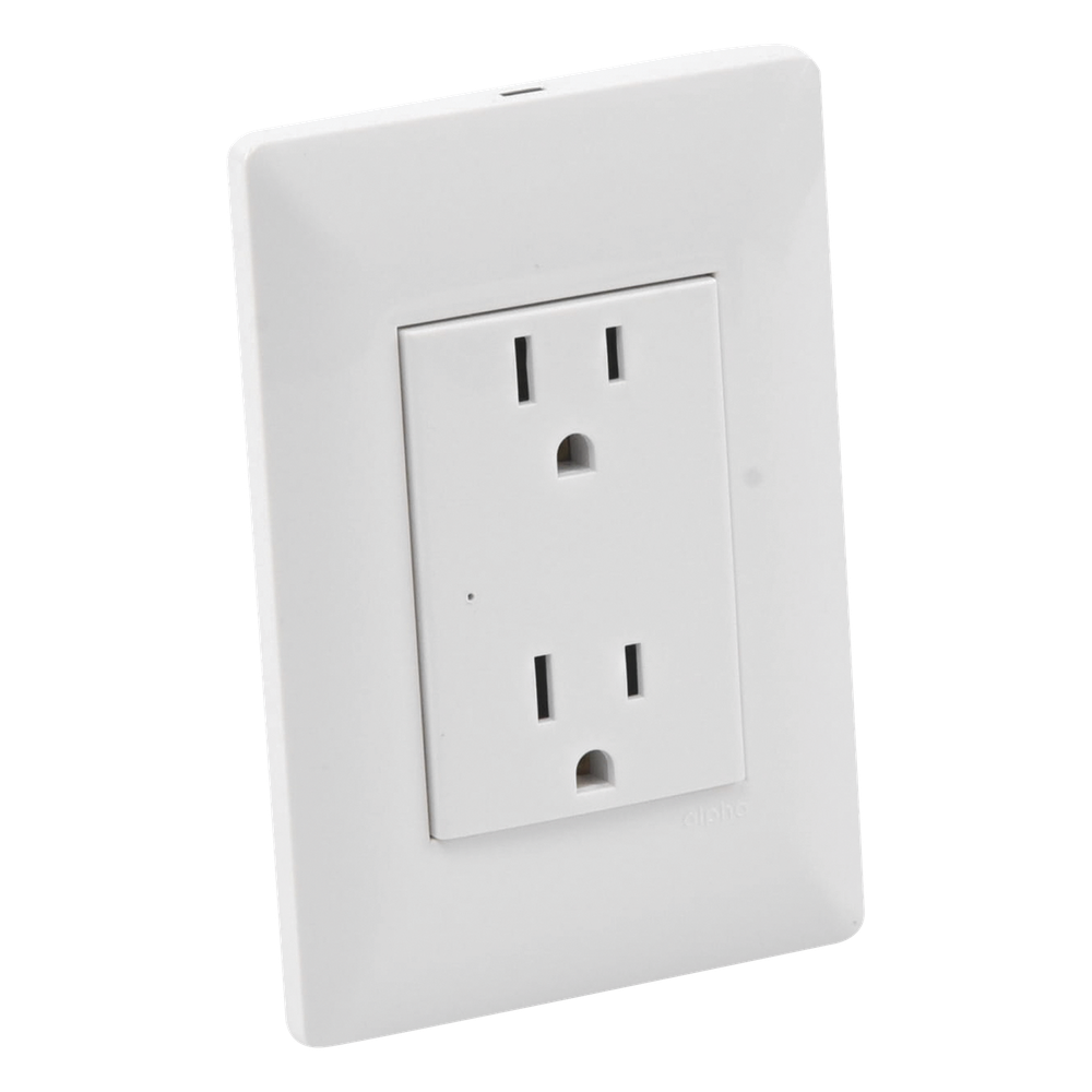 Contacto Inteligente de Pared Doble 120, 15A, con Supresor de Picos Tipo A.