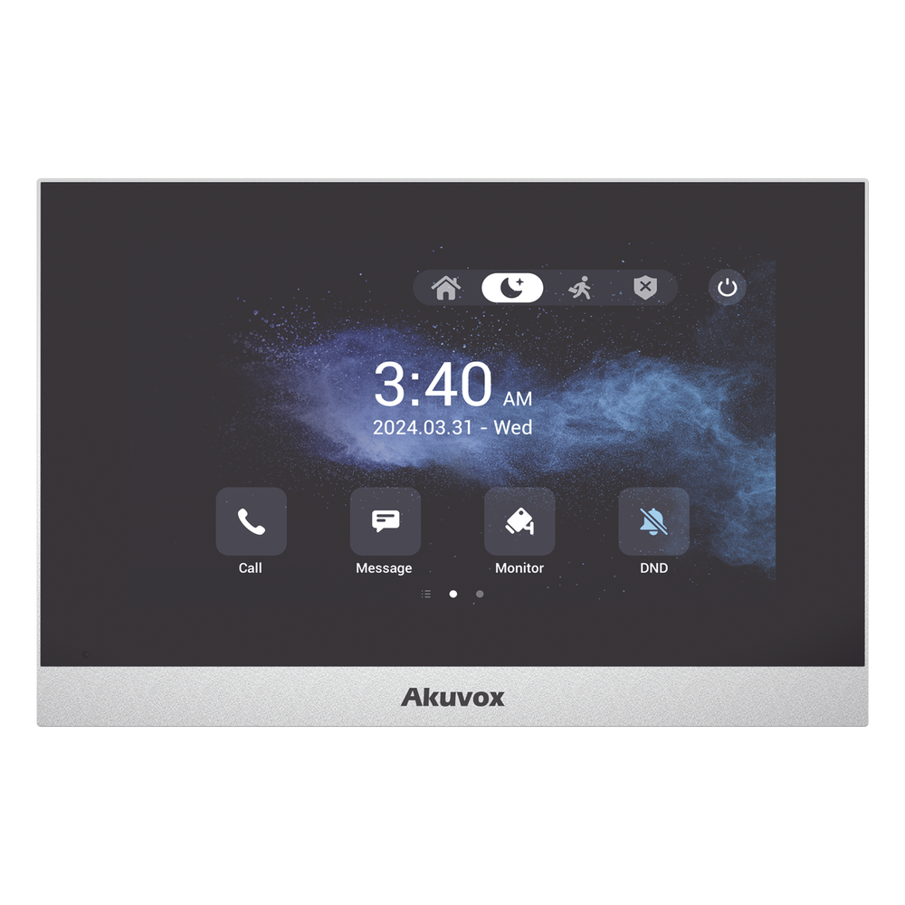 Monitor ANDROID / Soporta APP Android / Pantalla Touch Screen LCD 7" / WiFi / Punto WIFI / Bluetooth / PoE / SIP / 8 Entradas de Alarma / 1 Salida de Relé / Comunicación con App de Familiares / Administración 100 % en la Nube