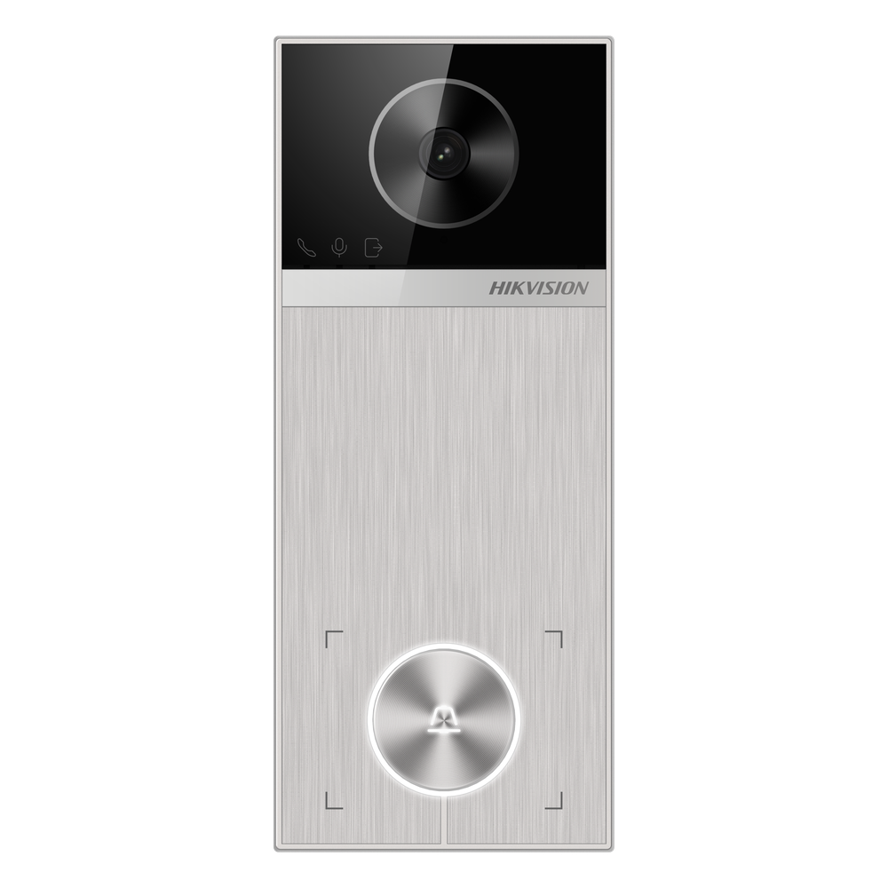 Videoportero TalkVu / 4 Megapixel / Ángulo de Visión 150° / Control de 2 Cerraduras / Desbloqueo por Tarjeta, Hik-Connect y Estación Interior / IP65 / PoE IEEE802.3at / Compatibilidad ONVIF / H.265