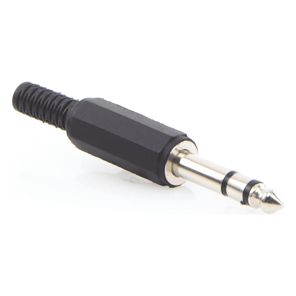 Conector macho de 6,3 mm con funda de plastico (estereo)