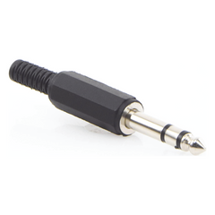 Conector macho de 6,3 mm con funda de plastico (estereo)