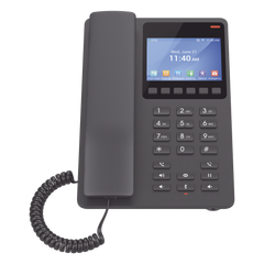 Teléfono IP WiFi Hotelero con pantalla LCD a color, 2 líneas SIP con 2 cuentas, codec Opus, IPV4/IPV6, color negro, con gestión en la nube GDMS