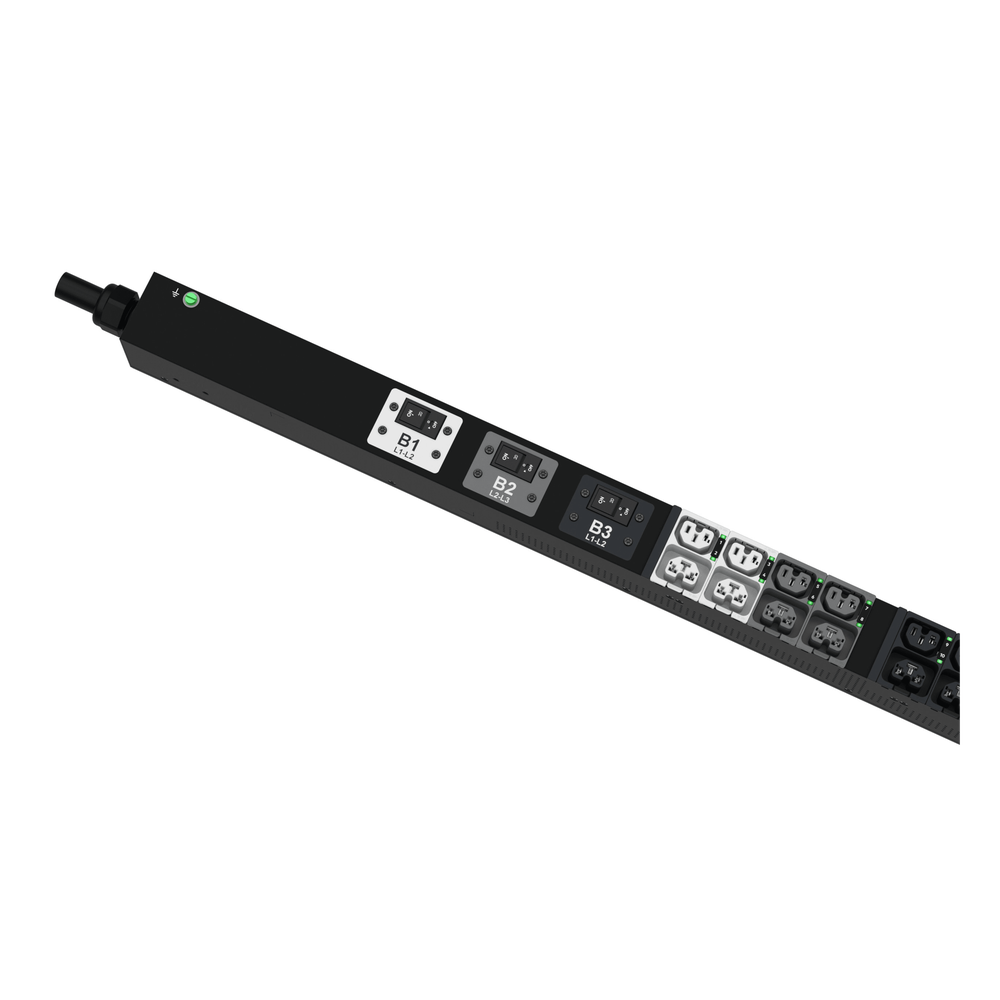 PDU G6 Monitoreable y Switchable (MS) para Distribución de Energía, Enchufe de Entrada NEMA L21-30P, Con 24 Salidas C13/C15 y 24 C13/C15/C19/C21, de Instalación Vertical, 208 Vca, 30 Amp