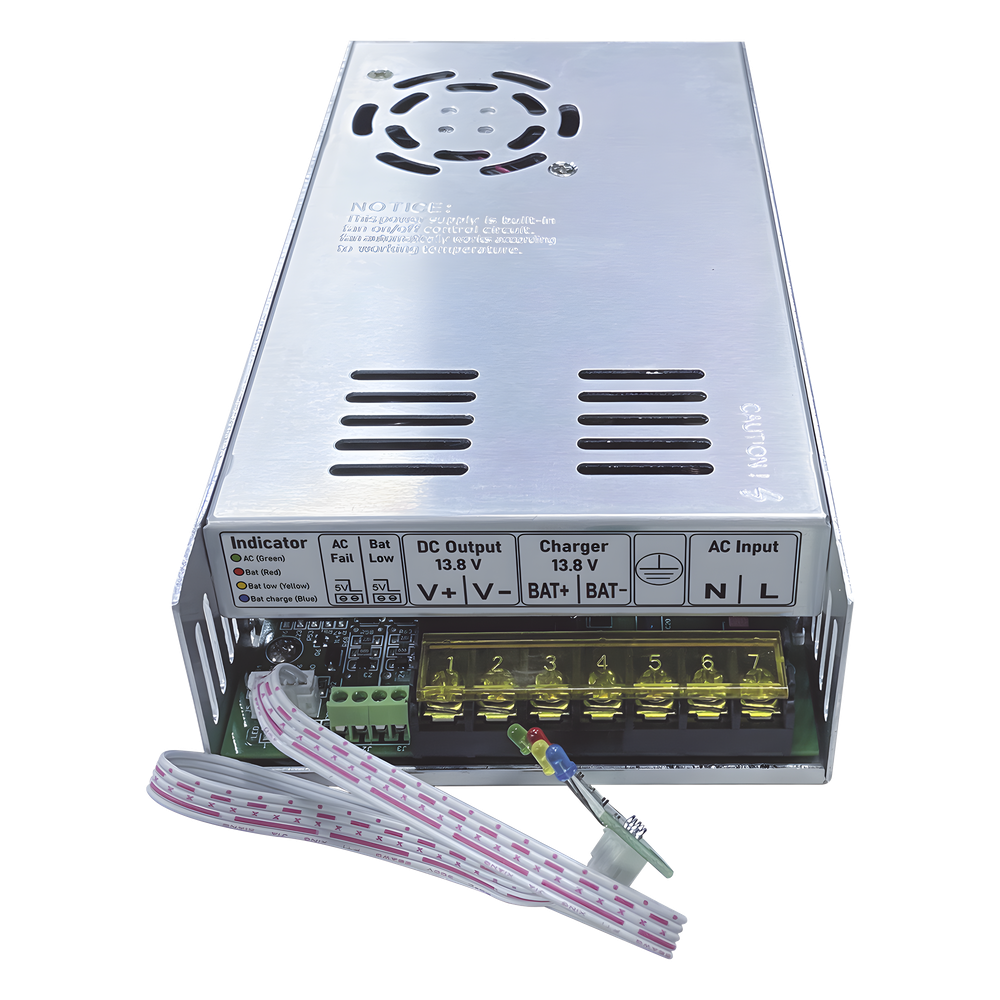 13.8 VCC @ 30 A / Fuente de alimentación / Capacidad de baterías  de respaldo de 12 Vcc desde 4.5 hasta 40 Ah