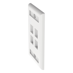 Placa de Pared Vertical, Salida Para 4 Puertos Keystone, Con Espacios Para Etiquetas, Color Blanco