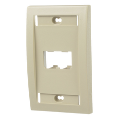 Placa de Pared Vertical Ejecutiva, Salida Para 2 Puertos Mini-Com, Con Espacios Para Etiquetas, Color Marfil
