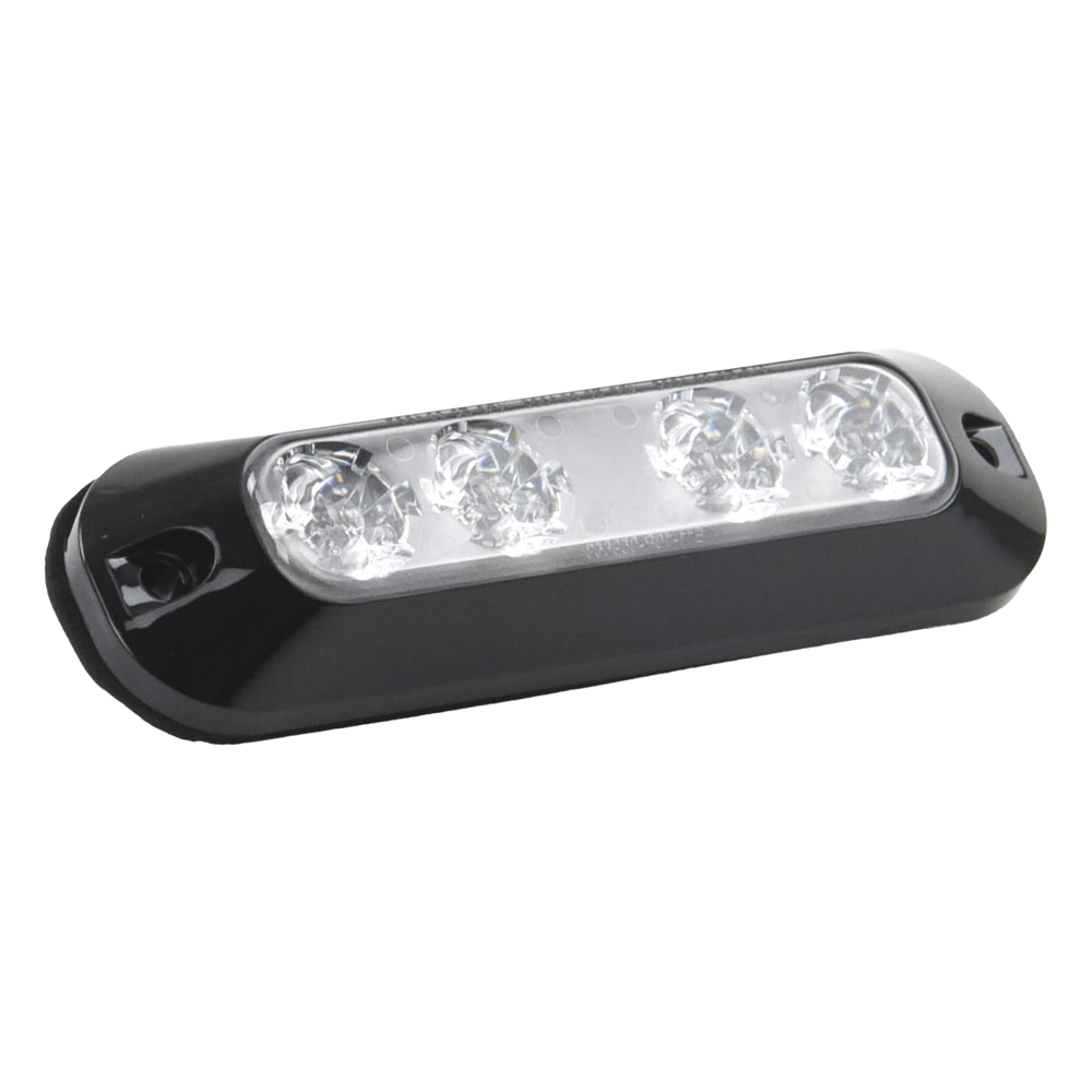 Luz Auxiliar de 4 LED, Rojo/Azul, Lente Transparente