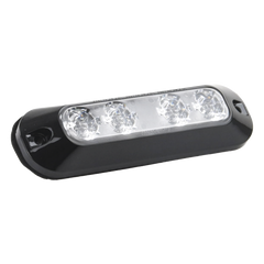 Luz Auxiliar de 4 LED, Rojo/Azul, Lente Transparente