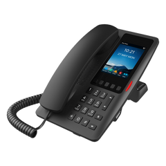 Teléfono IP Hotelero Wi-Fi 6 / Pantalla IPS 3.5" 320x480 / 2 Líneas SIP / 5 Teclas Programables / Puerto USB-A / PoE 802.3af / Audio HD / Diseño Negro