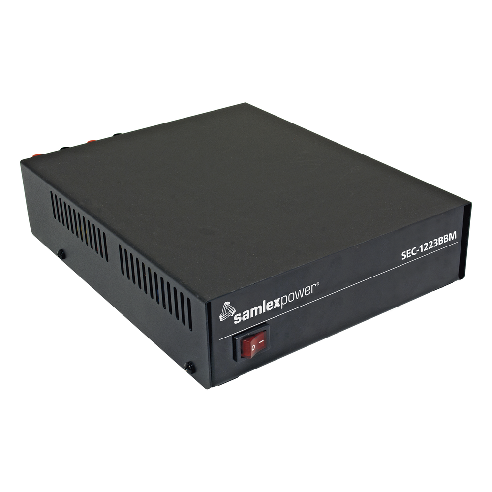 Fuente de poder 13.8V, 19A, conmutada con circuito cargador de baterías.