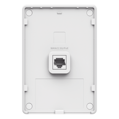 Punto de Acceso Wi-Fi 7 de Pared para Hotel u Oficina / BE3600 / Hasta 512 Usuarios / 1 Puerto 2.5G WAN PoE In + 3 LAN Gigabit + PoE Out / 802.11be / Gestión Cloud