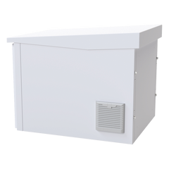Gabinete PROFUNDO hasta 705 mm  de profundidad, de Exterior de 9UR con Ventiladores y Termostato, Se envía el Gabinete Armado, (Montaje a poste o torre se vende por separado).