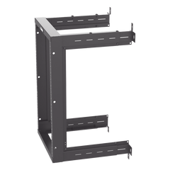 Rack PanZone® de Montaje en Pared, de 19in, Profundidad Ajustable, Rieles Numerados y Roscados #12-24, 18 UR, Color Negro