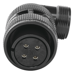 Conector Plug en Ángulo Recto de 4 Contactos Hembra Soldables para Radio de Locomotora.