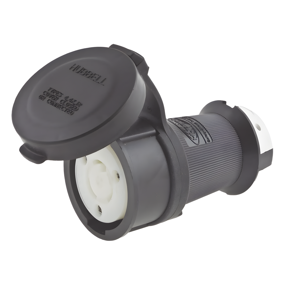 Conector Industrial con Bloqueo de Media Vuelta / 30 A 120/208 V CA / Nema L21-30R / 4 Polos 5 Hilos / Color Blanco y Negro / Grado Industrial