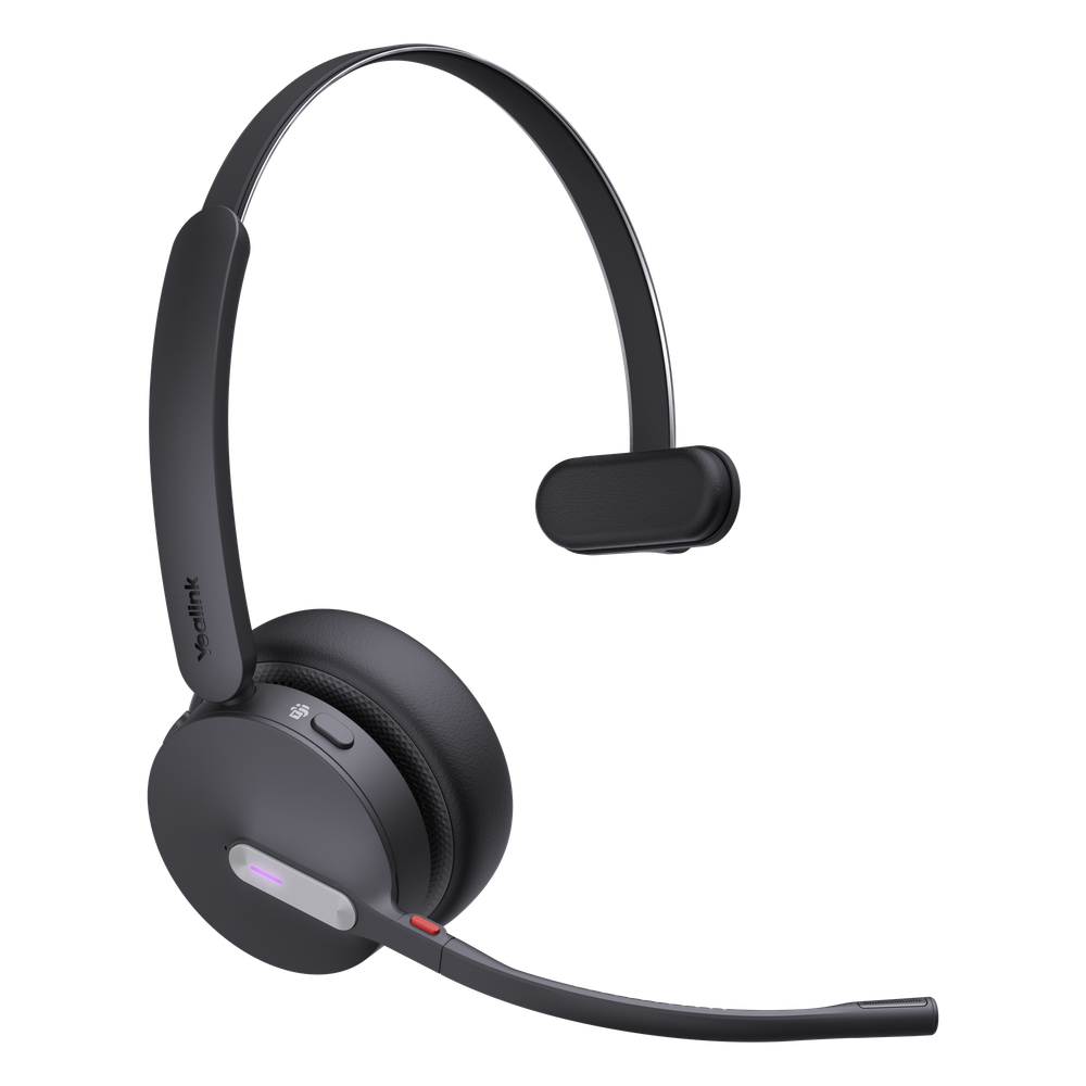 Auriculares mono Yealink WH64 edición MS/ Base DECT y auriculares con Bluetooth integrado/ Cancelación de ruido con 3 micrófonos/ Hasta 32 horas de conversación