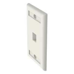 Placa de Pared Vertical, Salida Para 1 Puerto Keystone, Con Espacios Para Etiquetas, Color Blanco Mate